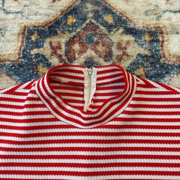 Vintage 1970s Striped Sleeveless Top Medium - Picture 4 of 4